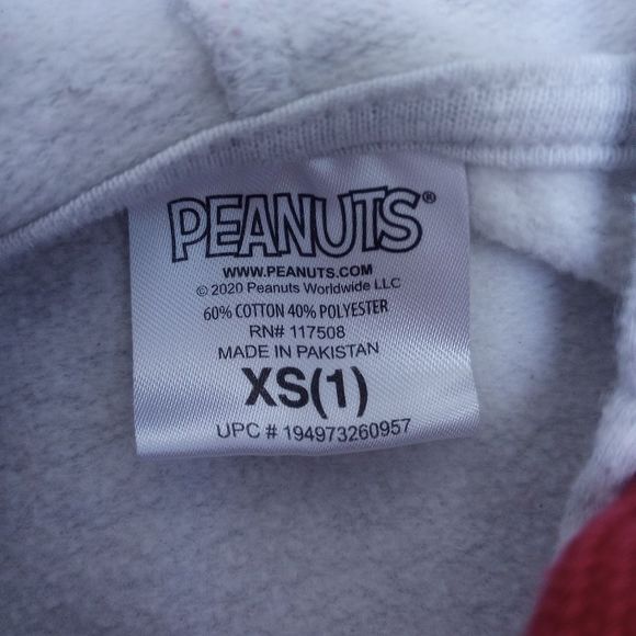 Peanuts Charlie Brown Snoopy Good Grief Holiday Hoodie, size XS - Picture 6 of 7